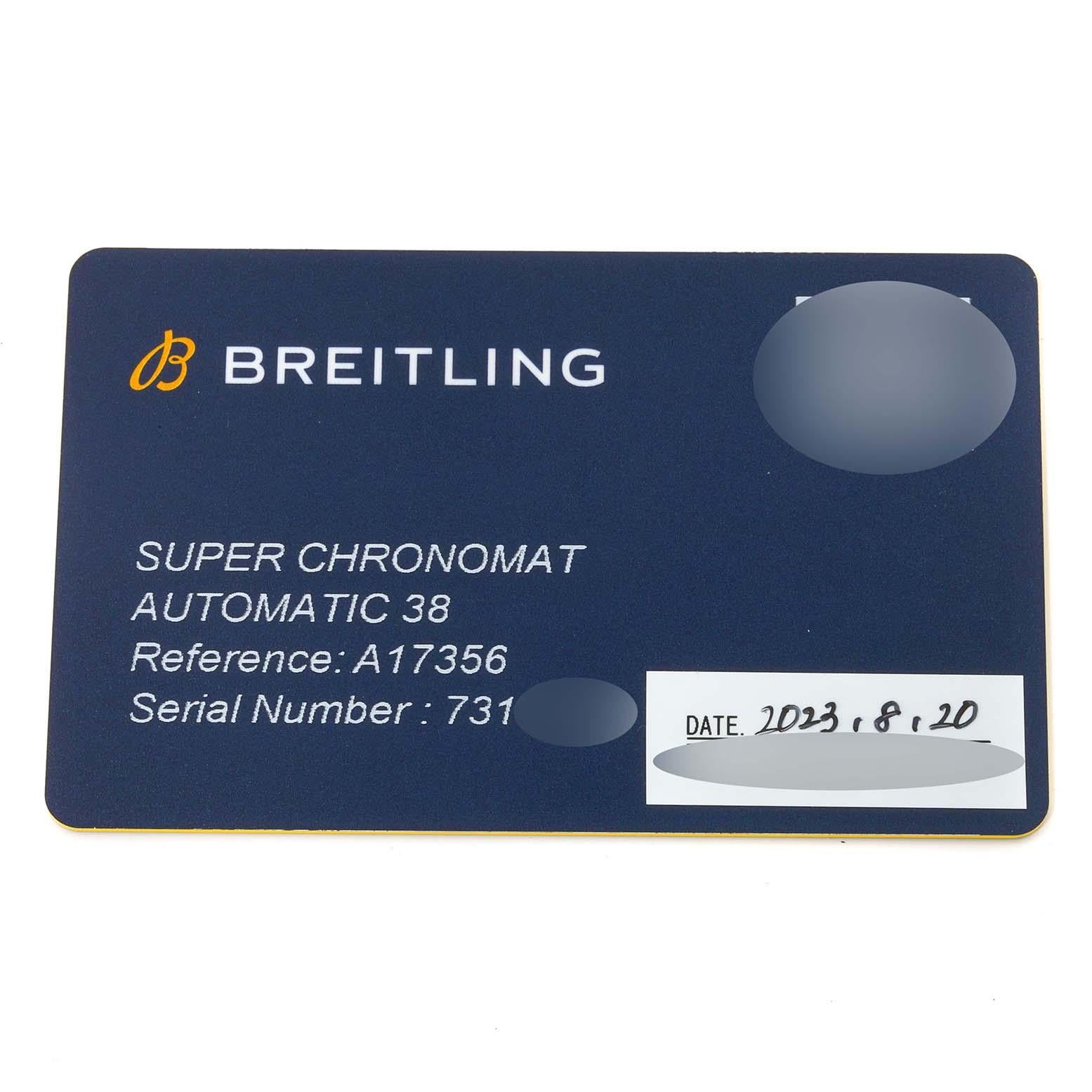 Breitling Super Chronomat Blue Dial Steel Diamond Ladies Watch A17356 Unworn 5