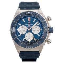 Used Breitling Super Chronomat Chronograph / 44, Ref B01 AB0136. Blue Bezel, 2022.