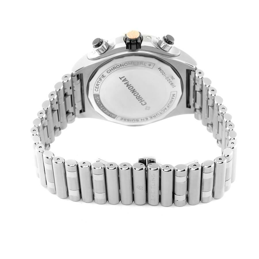 Breitling Super Chronomat Four Year Calendar Steel Watch I19320 Box Card For Sale 1