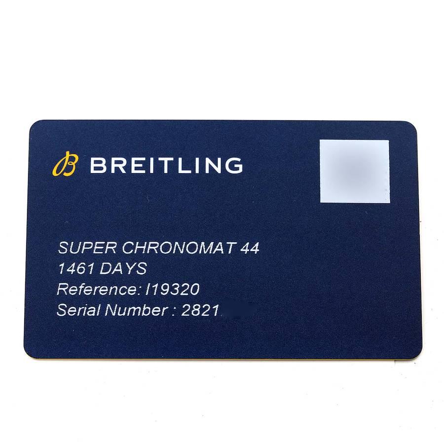 Breitling Super Chronomat Four Year Calendar Steel Watch I19320 Box Card For Sale 2