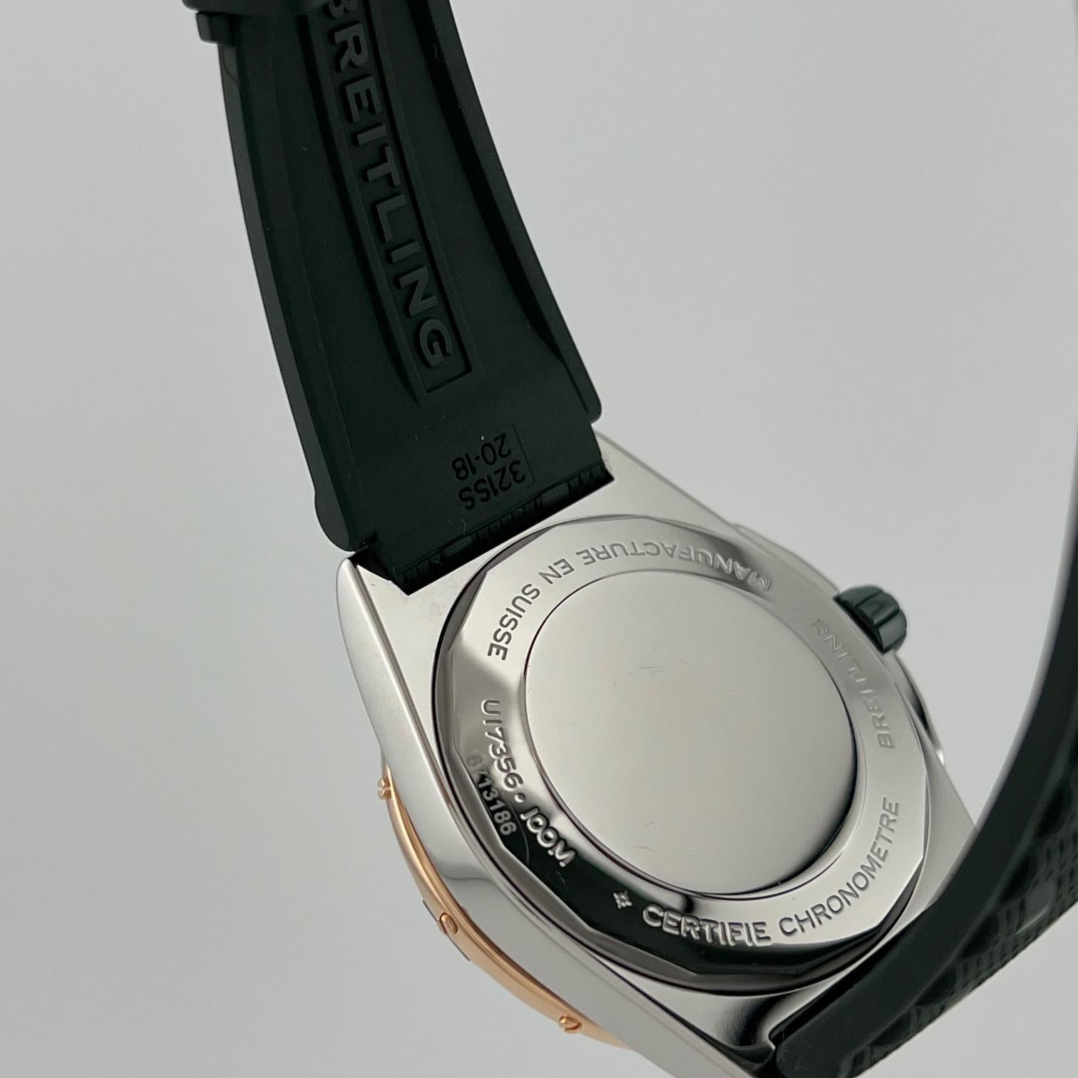 Breitling Super Chronomat U17356 38mm Quadrante Verde Menta 18k Acciaio Box Paper in vendita 1