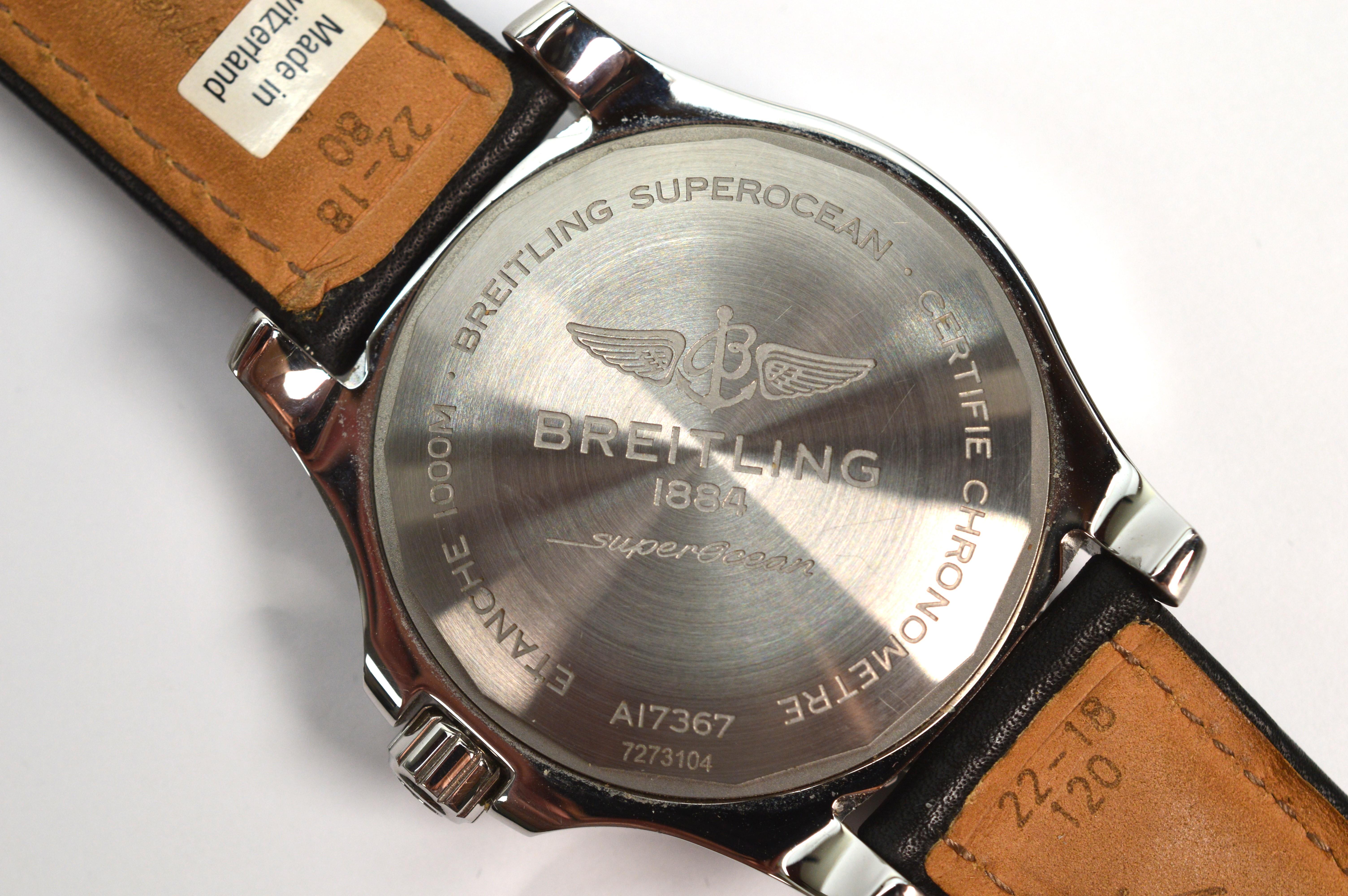 Breitling Super Ocean Automatic 44mm Chronograph Mens Wrist Watch In Excellent Condition For Sale In Mount Kisco, NY