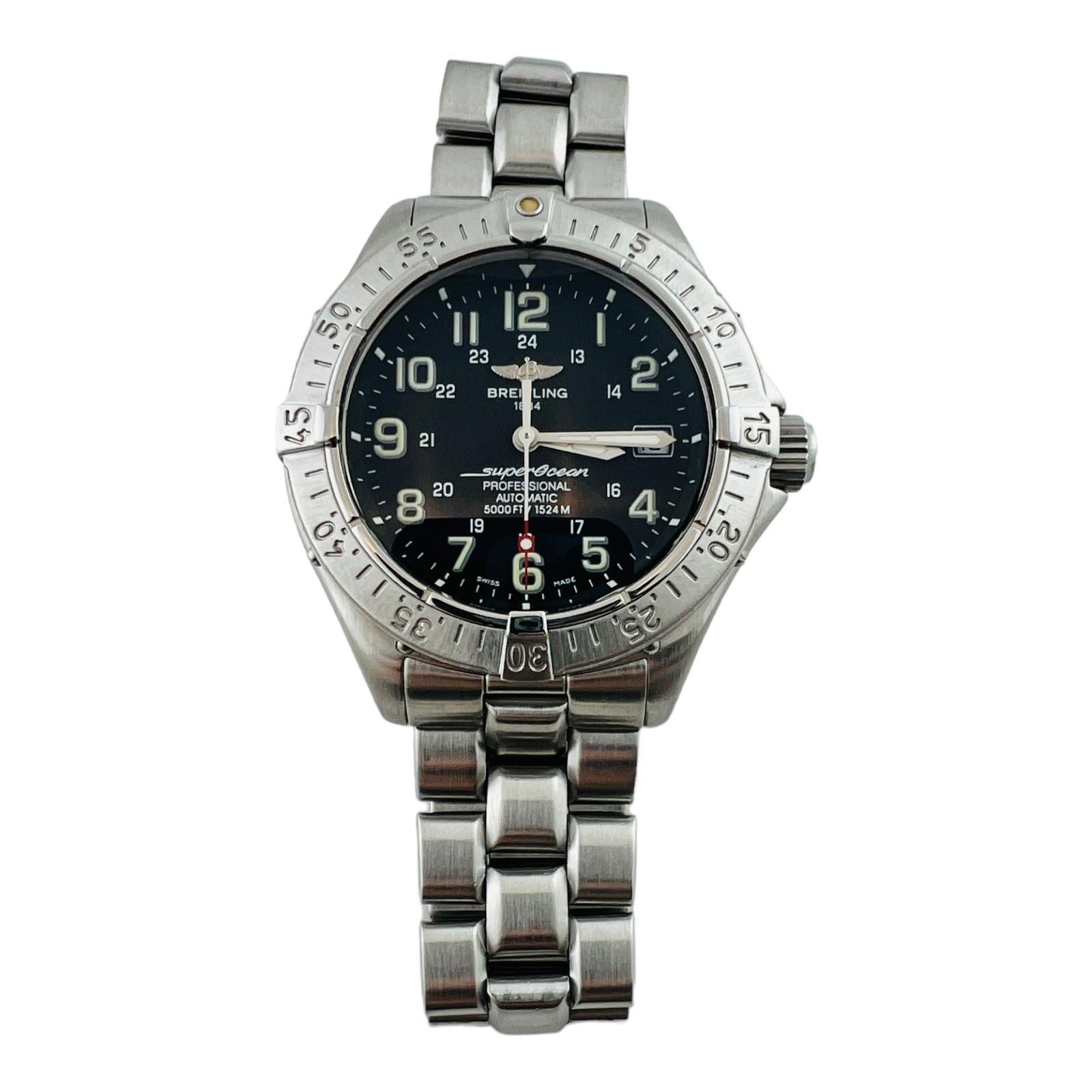 Breitling Super Ocean Men's Watch A17345 Black Dial Automatic #15783 For Sale 3