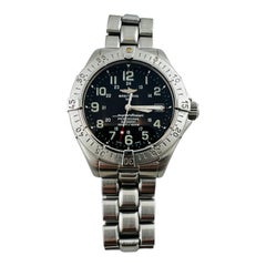 Vintage Breitling Super Ocean Men's Watch A17345 Black Dial Automatic #15783