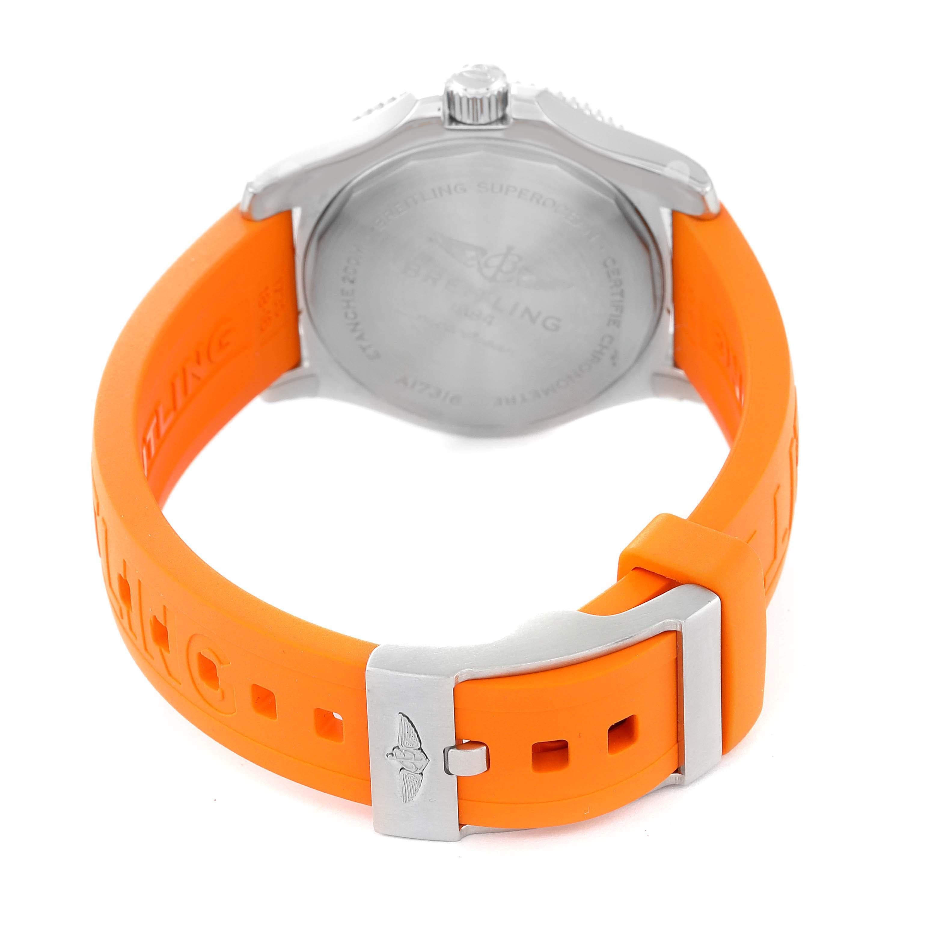 Breitling Superocean 36mm Orange Dial Steel Ladies Watch A17316 Unworn 1
