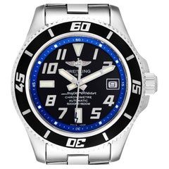 Breitling Superocean 42 Abyss Black Blue Dial Steel Mens Watch A17364 Box Card