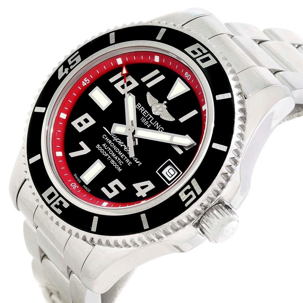 Breitling Superocean 42 Abyss Black Red Automatic Men's Watch A17364 im Zustand „Hervorragend“ in Atlanta, GA