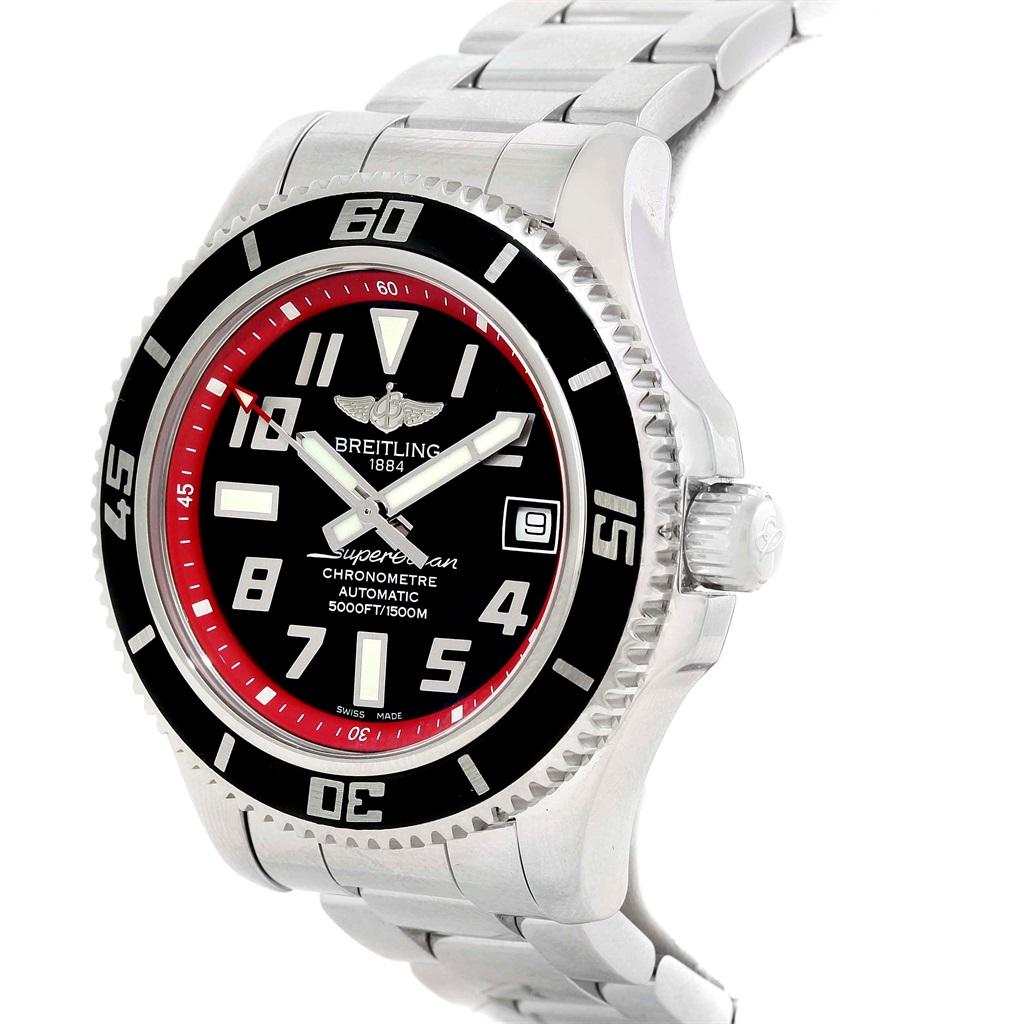 Breitling Superocean 42 Abyss Black Red Automatic Men's Watch A17364 2