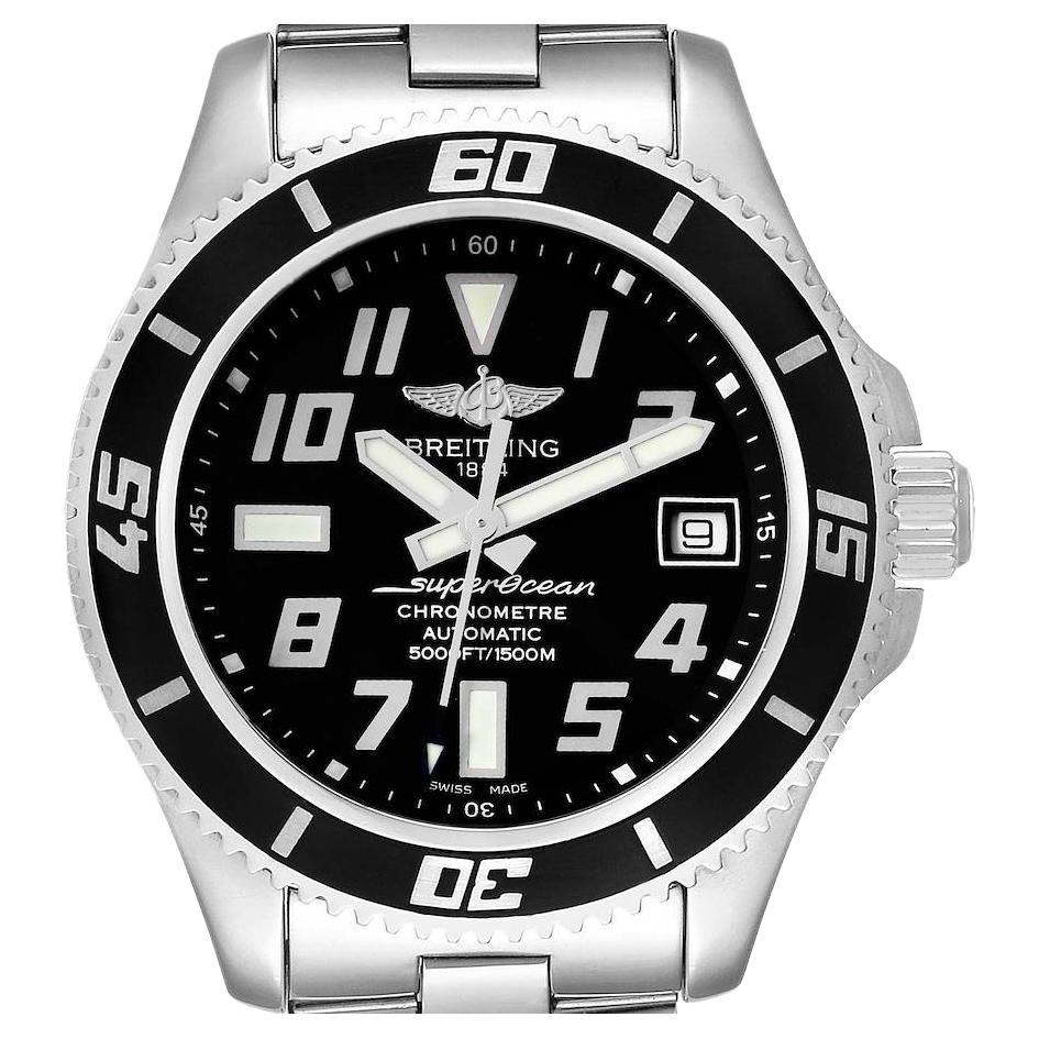 Breitling Superocean 42 Black Dial Steel Mens Watch A17366 For Sale at