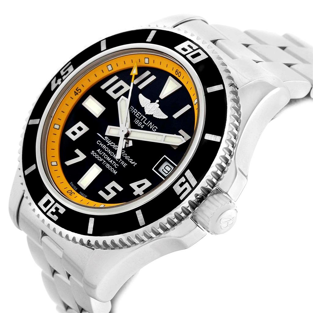 Breitling Superocean 42 Abyss Black Yellow Automatic Men’s Watch A17364 For Sale 1