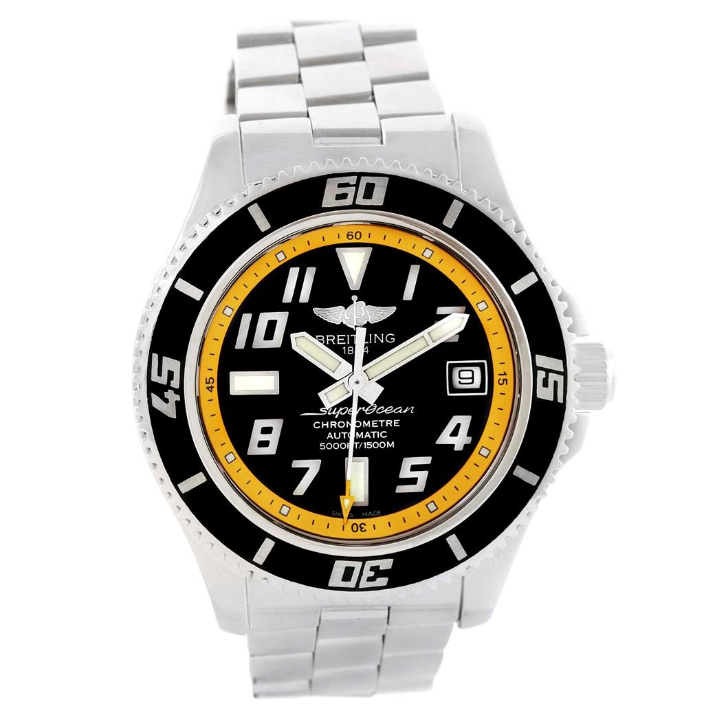 Breitling Superocean 42 Abyss Schwarz Gelb Automatik Herrenuhr A17364 im Angebot 3