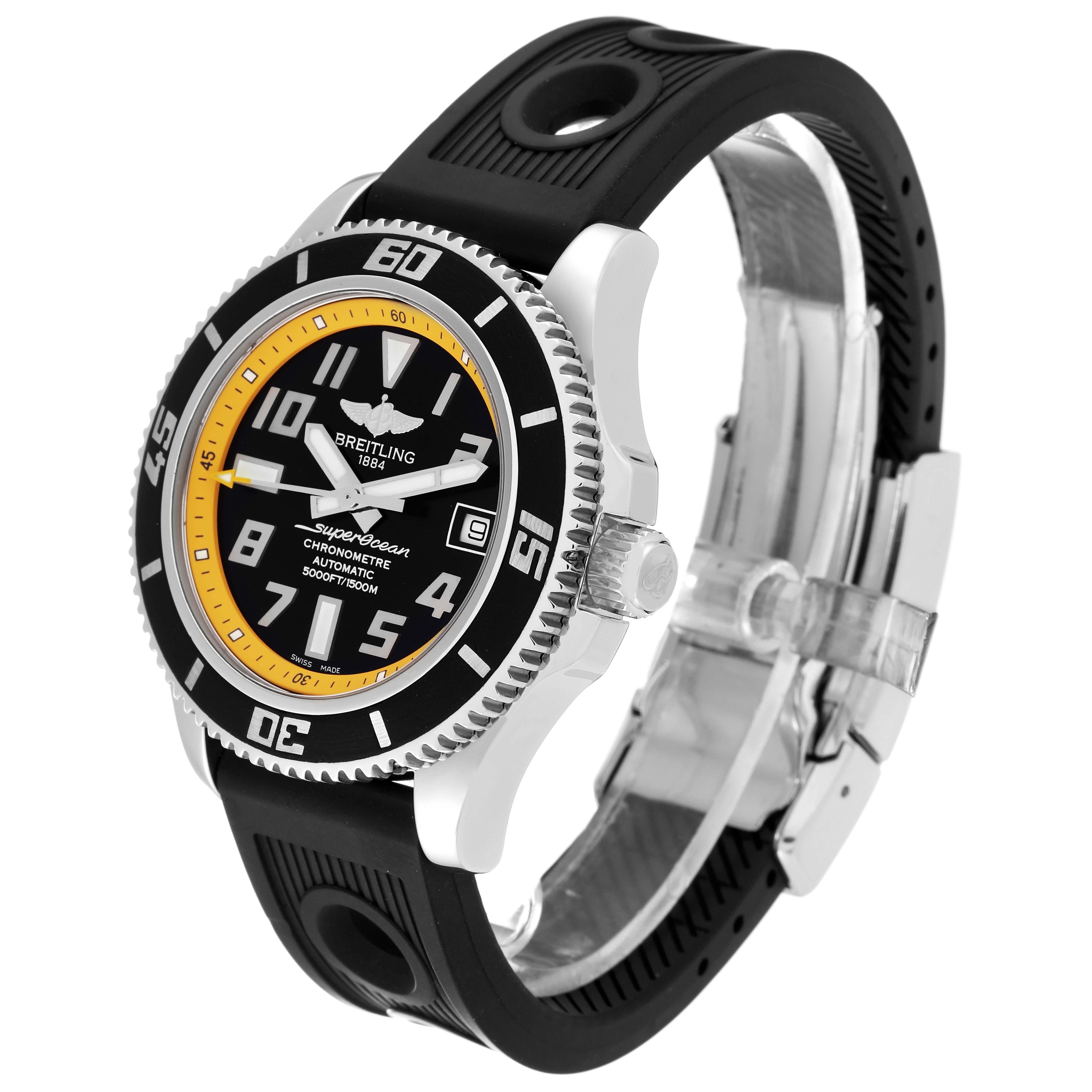 Breitling Superocean 42 Abyss Black Yellow Dial Steel Mens Watch A17364 4