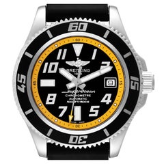 Breitling Superocean 42 Abyss Black Yellow Dial Steel Mens Watch A17364
