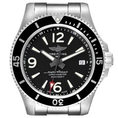 Breitling Superocean 42 Black Dial Steel Mens Watch A17366 Box Card