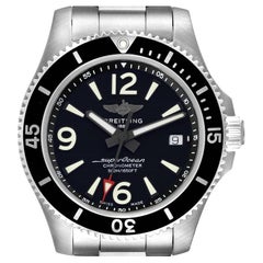 Breitling Superocean 42 Black Dial Steel Mens Watch A17366 Box Card