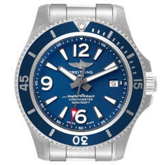 Breitling Superocean 42 Blue Dial Steel Mens Watch A17366 Unworn