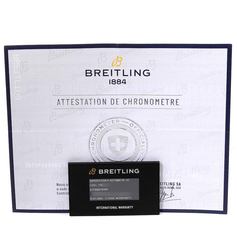 Breitling Superocean 42 Orange Dial Steel Mens Watch A17366 Box Papers For Sale 4