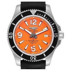 Breitling Superocean 42 Orange Dial Steel Mens Watch A17366 Box Papers