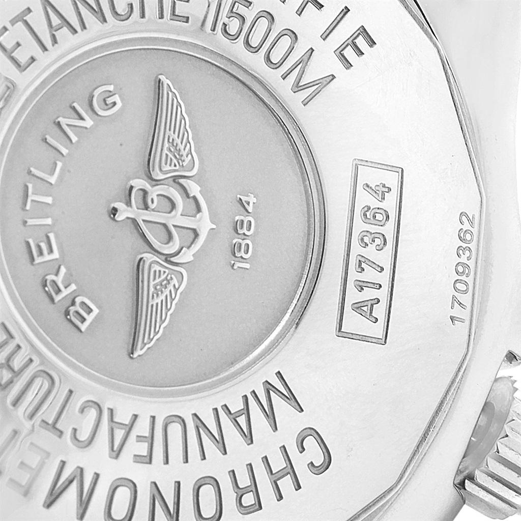 Breitling Superocean 42 Weißes Zifferblatt Gummiarmband Uhr A17364 Box Papiere im Angebot 5