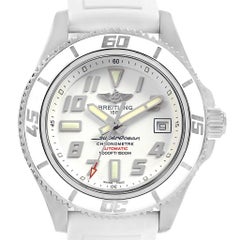 Breitling Superocean 42 Weißes Zifferblatt Gummiarmband Uhr A17364 Box Papiere