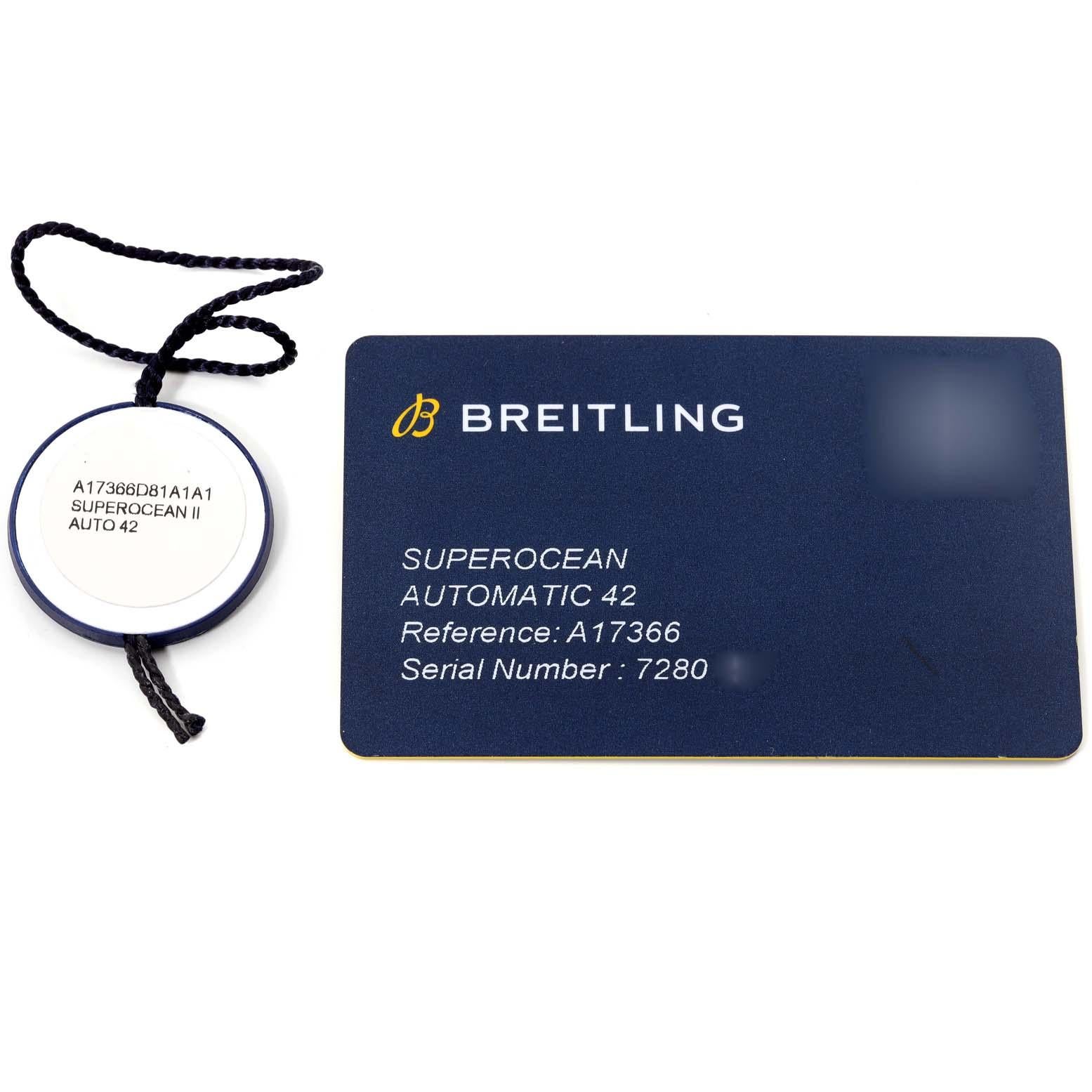 Breitling Superocean 42 White Dial Steel Mens Watch A17366 Box Card 5