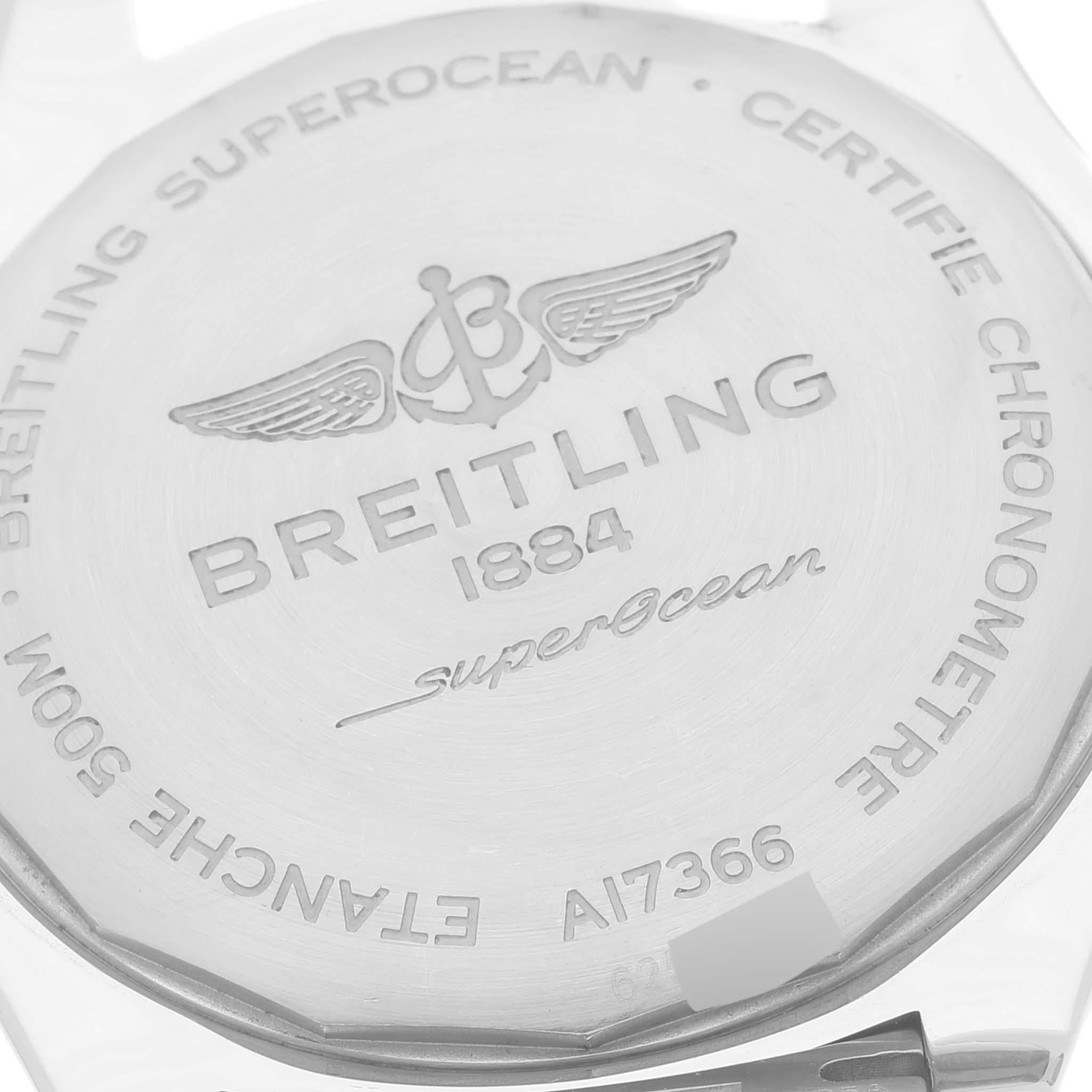Breitling Superocean 42 Weißes Zifferblatt Stahl-Herrenuhr A17366 Box Card im Angebot 4
