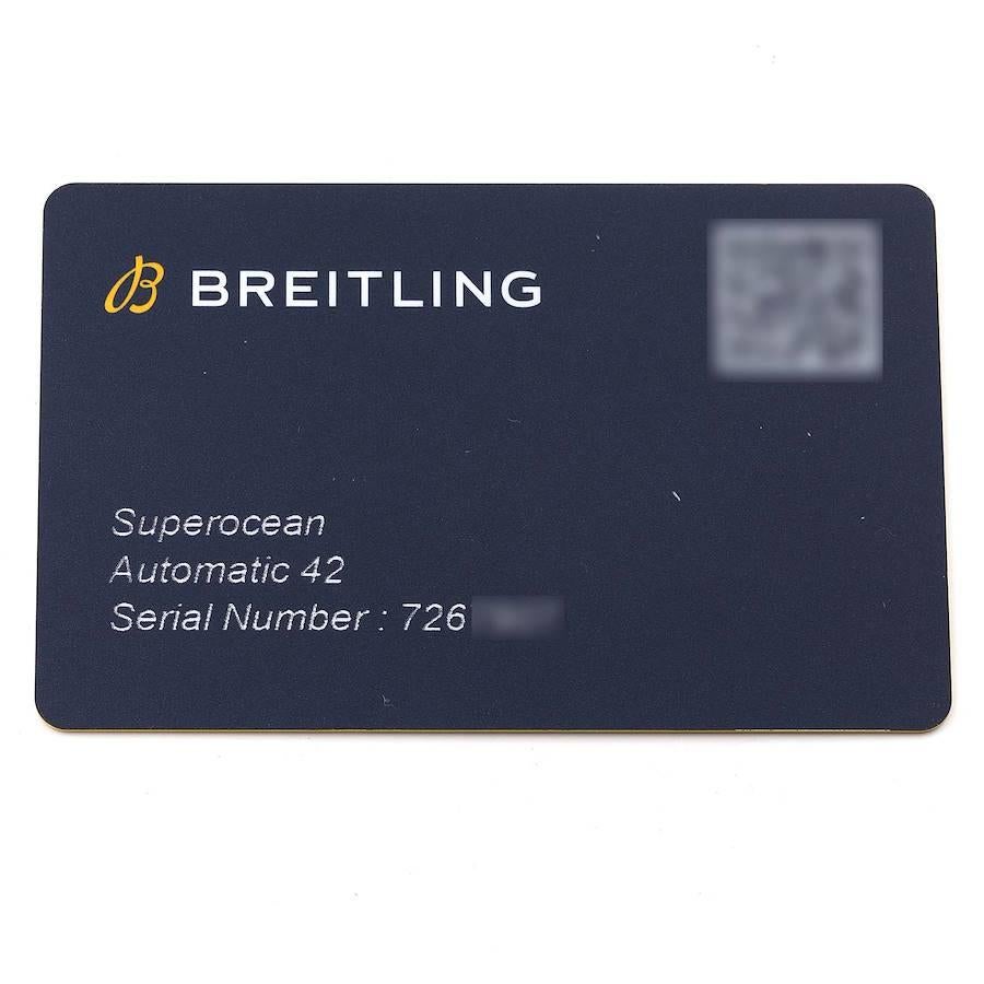 Breitling Superocean 42 White Dial Steel Mens Watch A17366 Box Card 2