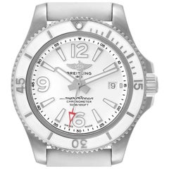 Breitling Superocean 42 White Dial Steel Mens Watch A17366 Box Card