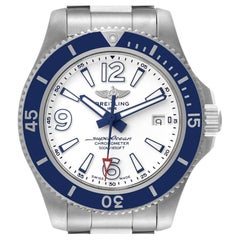 Breitling Superocean 42 White Dial Steel Mens Watch A17366 Box Card