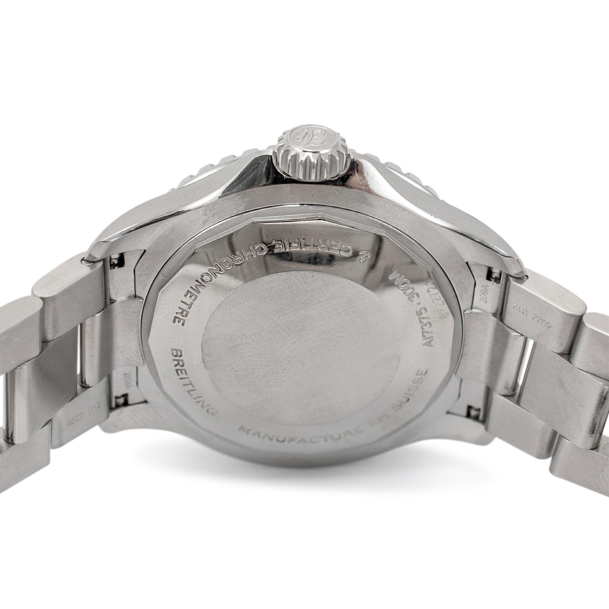 Breitling Superocean  42MM A17375 Schwarzes Zifferblatt Edelstahl Herrenuhr 1