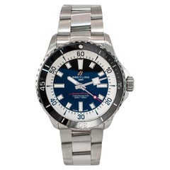 Breitling Superocean Orologio da uomo 42MM A17375 Quadrante nero in acciaio inossidabile