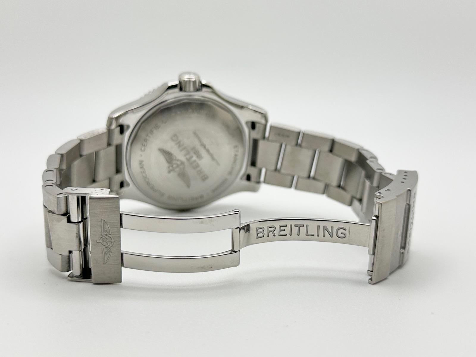 Breitling Superocean 44 A17367 44mm Cadran jaune Acier inoxydable Boîte de voyage en vente 1