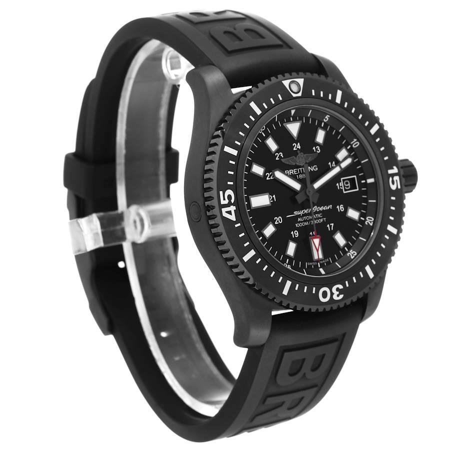 Breitling Superocean schwarzes Zifferblatt Blacksteel Herrenuhr M17393 Box Karte im Zustand „Hervorragend“ im Angebot in Atlanta, GA