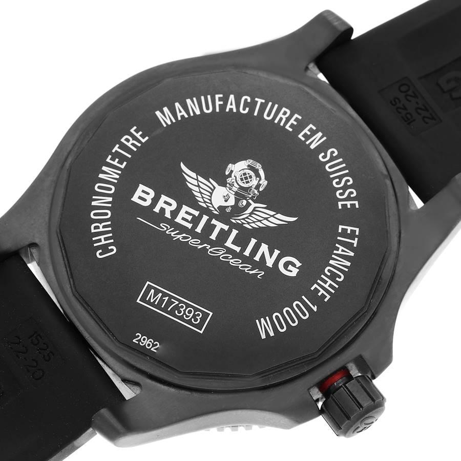 Breitling Superocean schwarzes Zifferblatt Blacksteel Herrenuhr M17393 Box Karte im Angebot 3