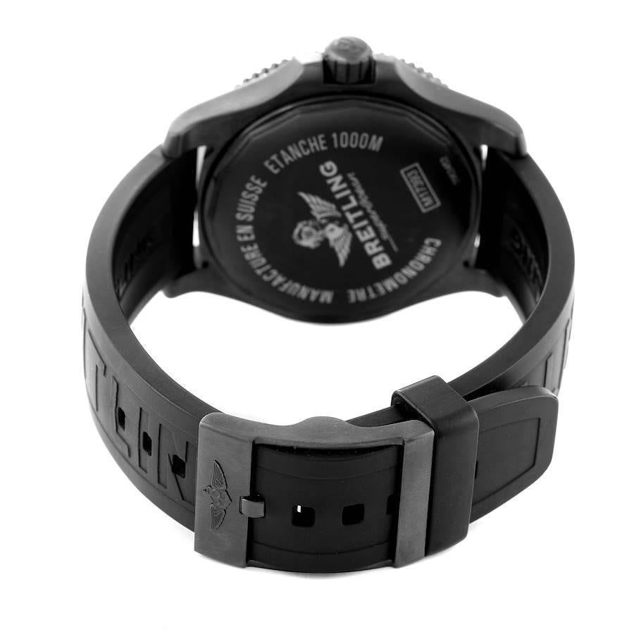 Breitling Superocean schwarzes Zifferblatt Blacksteel Herrenuhr M17393 Box Karte im Angebot 4