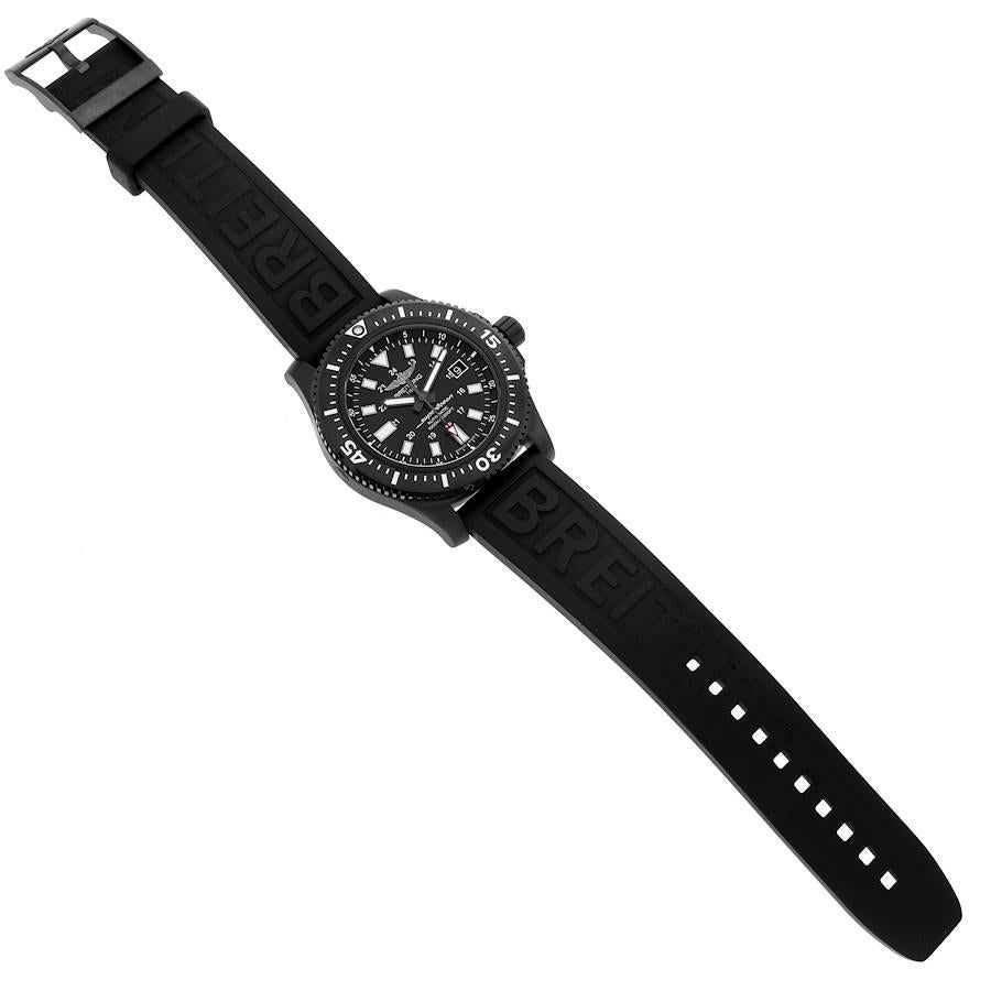 Breitling Superocean schwarzes Zifferblatt Blacksteel Herrenuhr M17393 Box Karte im Angebot 5