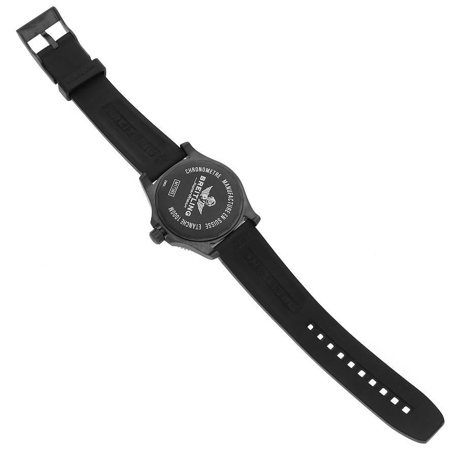 Breitling Superocean schwarzes Zifferblatt Blacksteel Herrenuhr M17393 Box Karte im Angebot 6