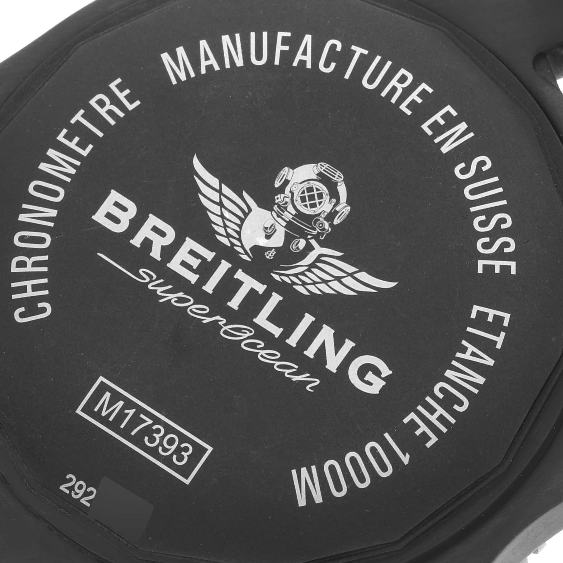 Breitling Superocean 44 DLC Steel Mens Watch M17393 Box Card For Sale 5