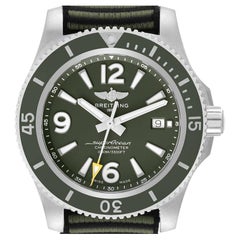 Breitling Superocean 44 Outerknown Green Dial Steel Mens Watch A17367 Box Card