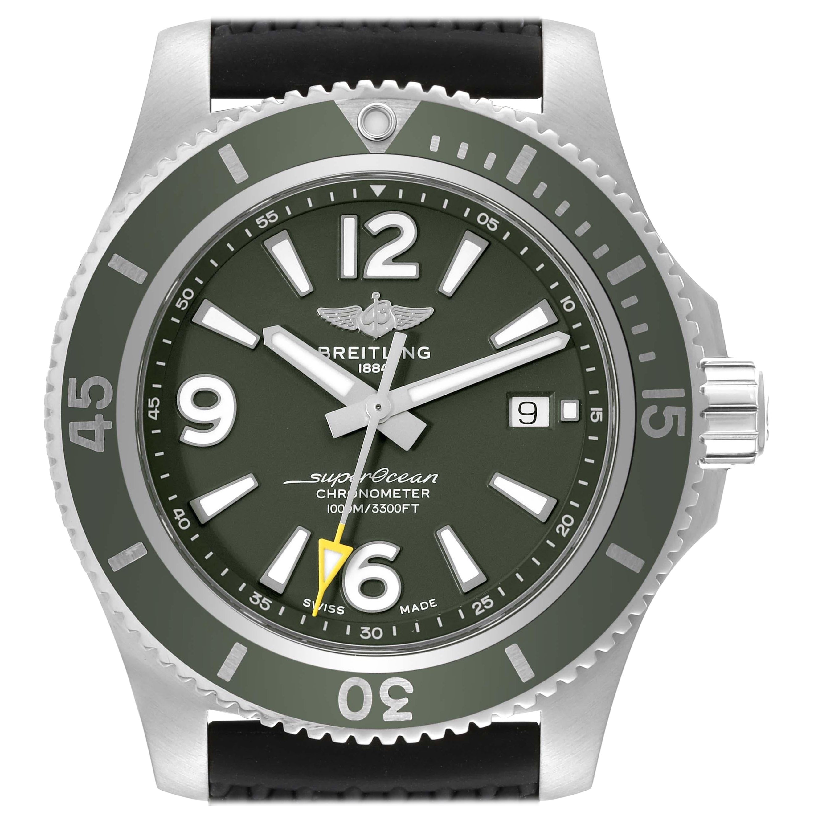 Breitling Superocean 44 Outerknown Green Dial Steel Mens Watch A17367
