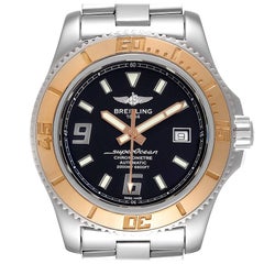 Breitling Superocean 44 Steel Rose Gold Black Dial Mens Watch C17391