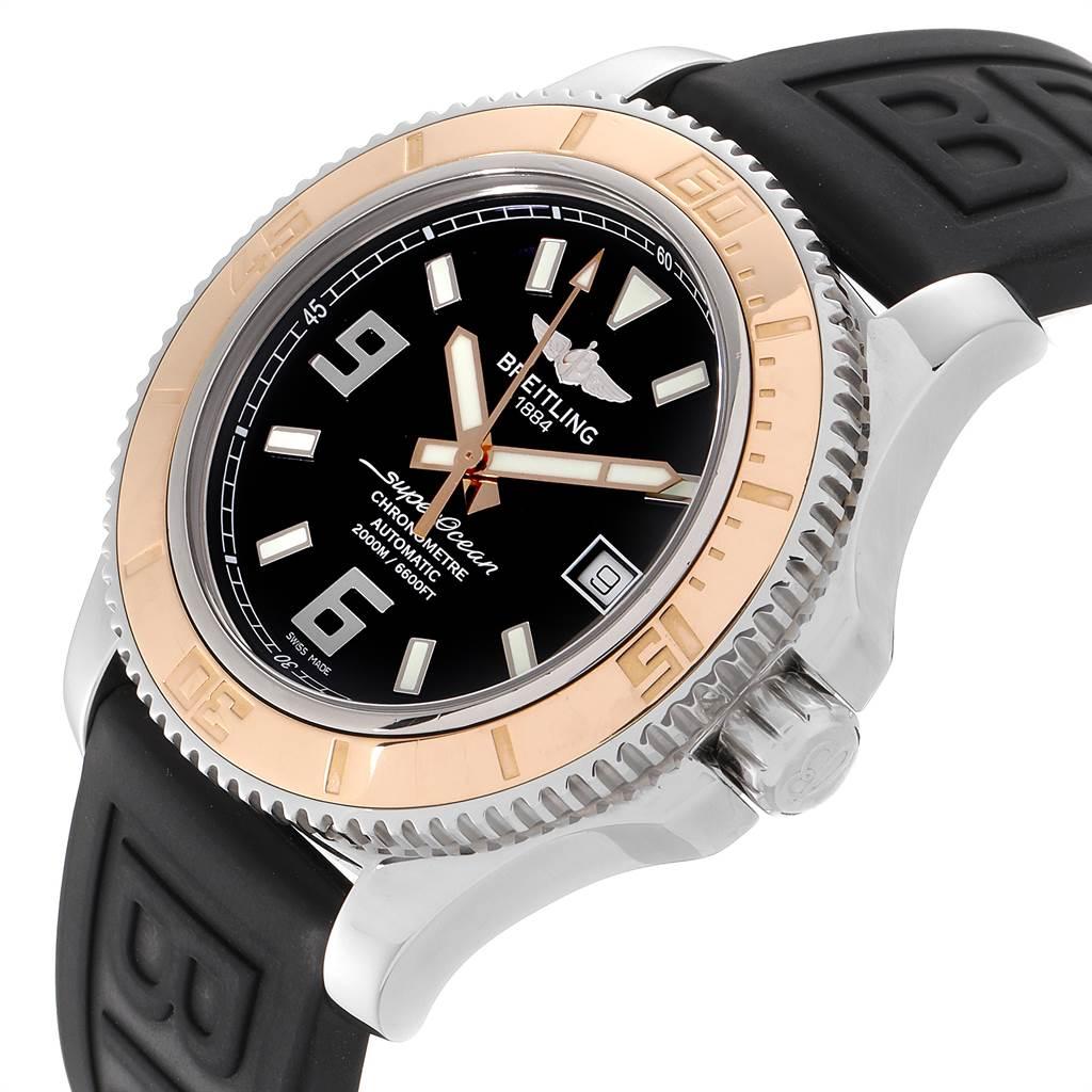 Breitling Superocean 44 Steel Rose Gold Men’s Watch C17391 Box Papers In Excellent Condition For Sale In Atlanta, GA