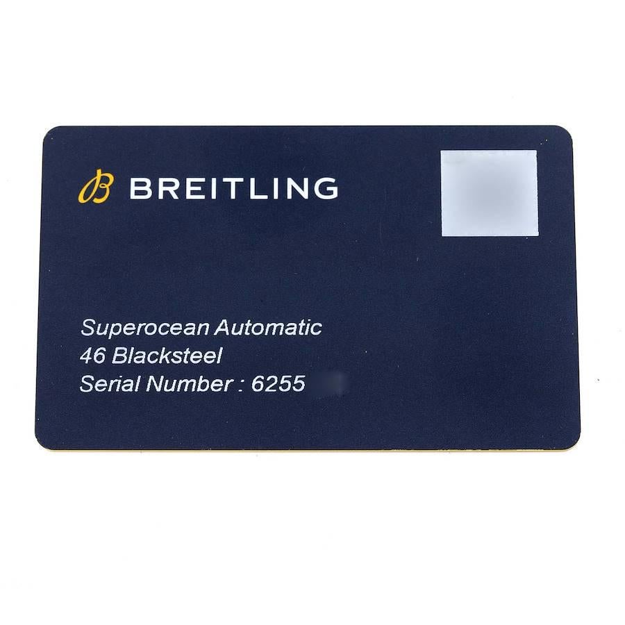 Breitling Superocean 46 Black Dial DLC Steel Mens Watch M17368 Box Card 7