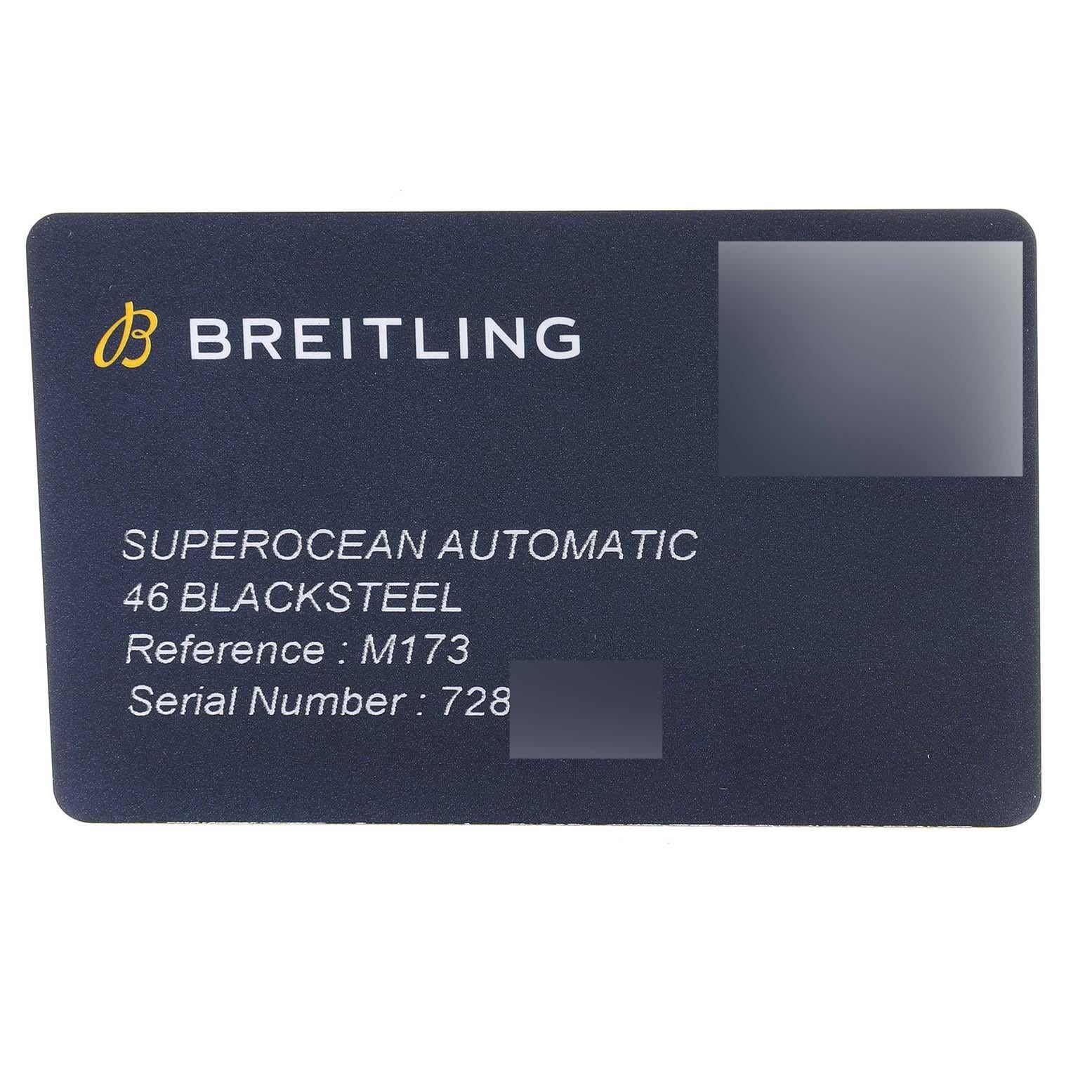 Breitling Superocean 46 Black Dial DLC Steel Mens Watch M17368 Box Card For Sale 4