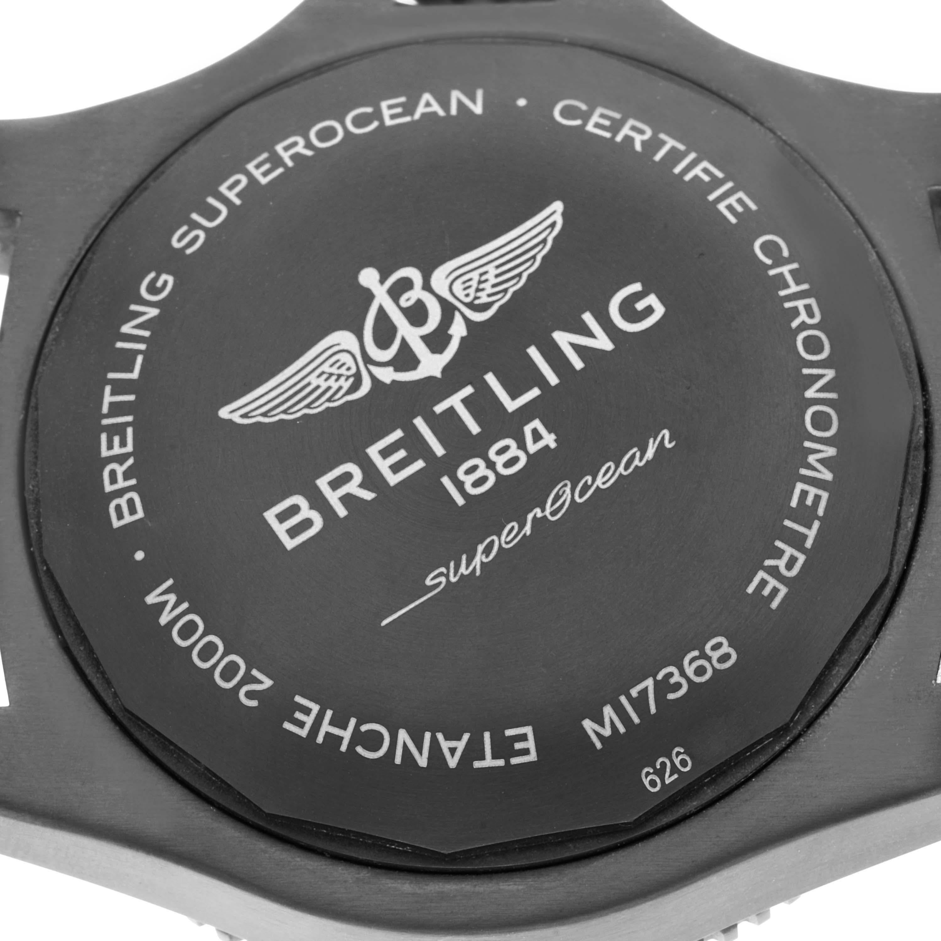 Breitling Superocean 46 Black Dial DLC Steel Mens Watch M17368 1