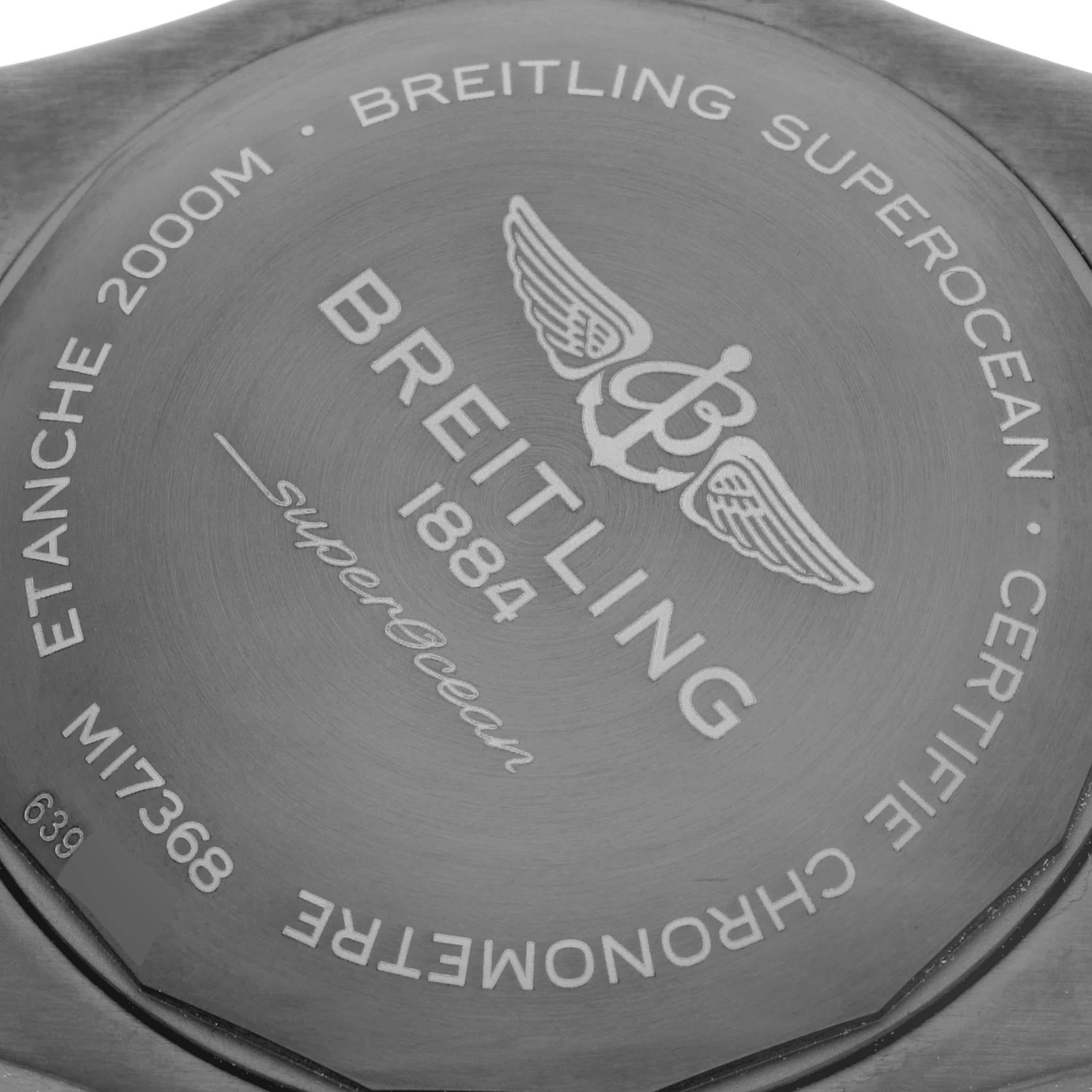 Breitling Superocean 46 Schwarzes Zifferblatt DLC Stahl Herrenuhr M17368 Ungetragen im Angebot 3