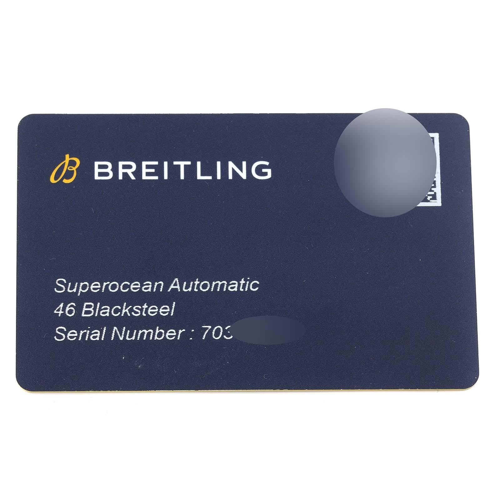Breitling Superocean 46 blau Zifferblatt DLC Stahl Herrenuhr M17368 Box Karte 8