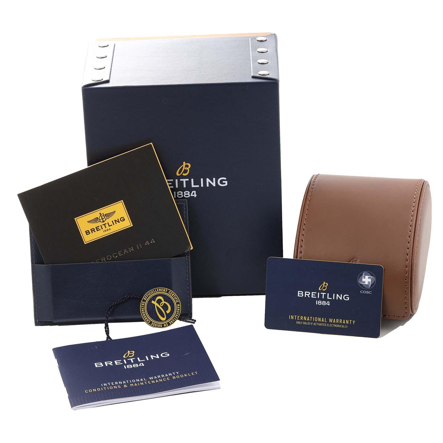 Breitling Superocean 46 blau Zifferblatt DLC Stahl Herrenuhr M17368 Box Karte 9