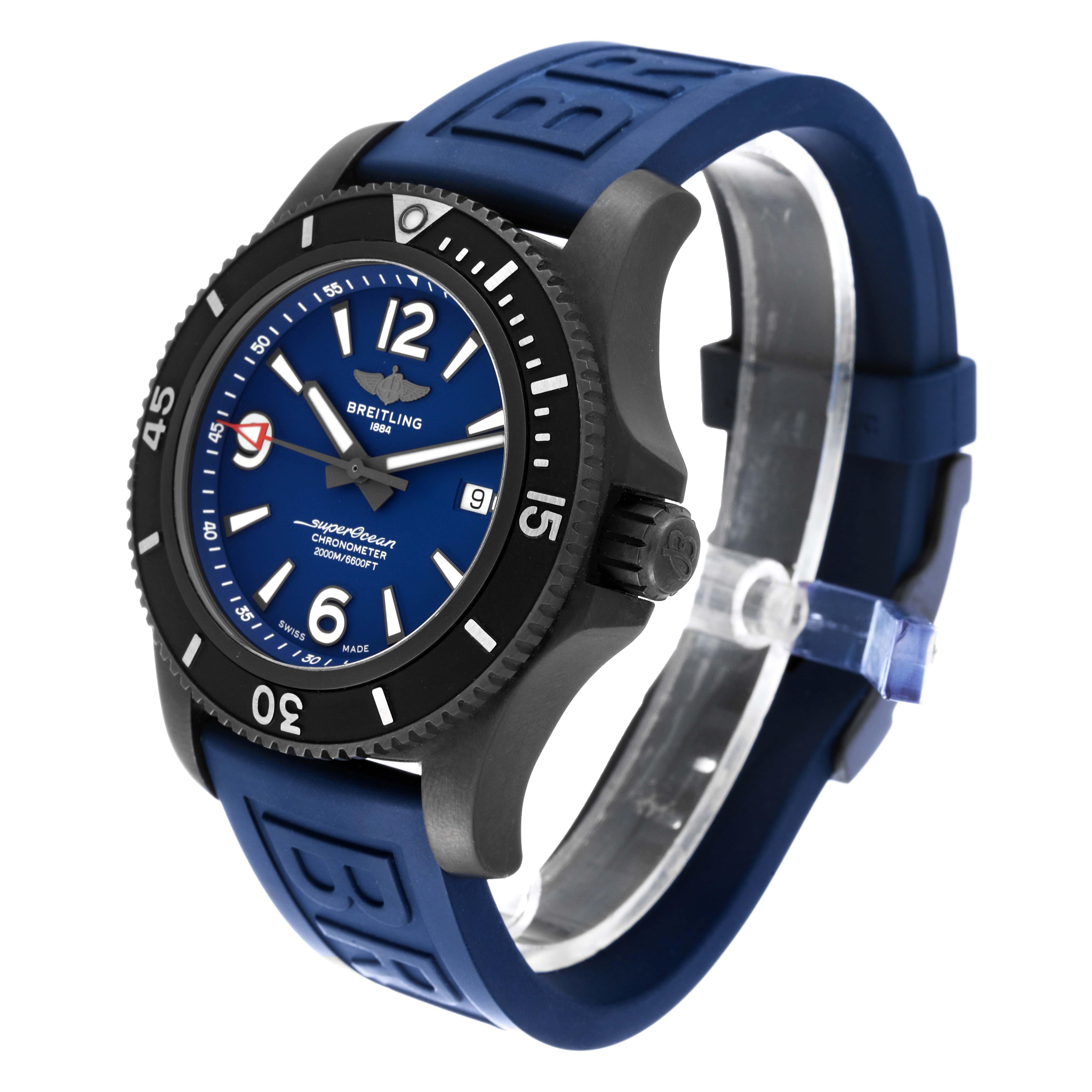 Breitling Superocean 46 blau Zifferblatt DLC Stahl Herrenuhr M17368 Box Karte 1