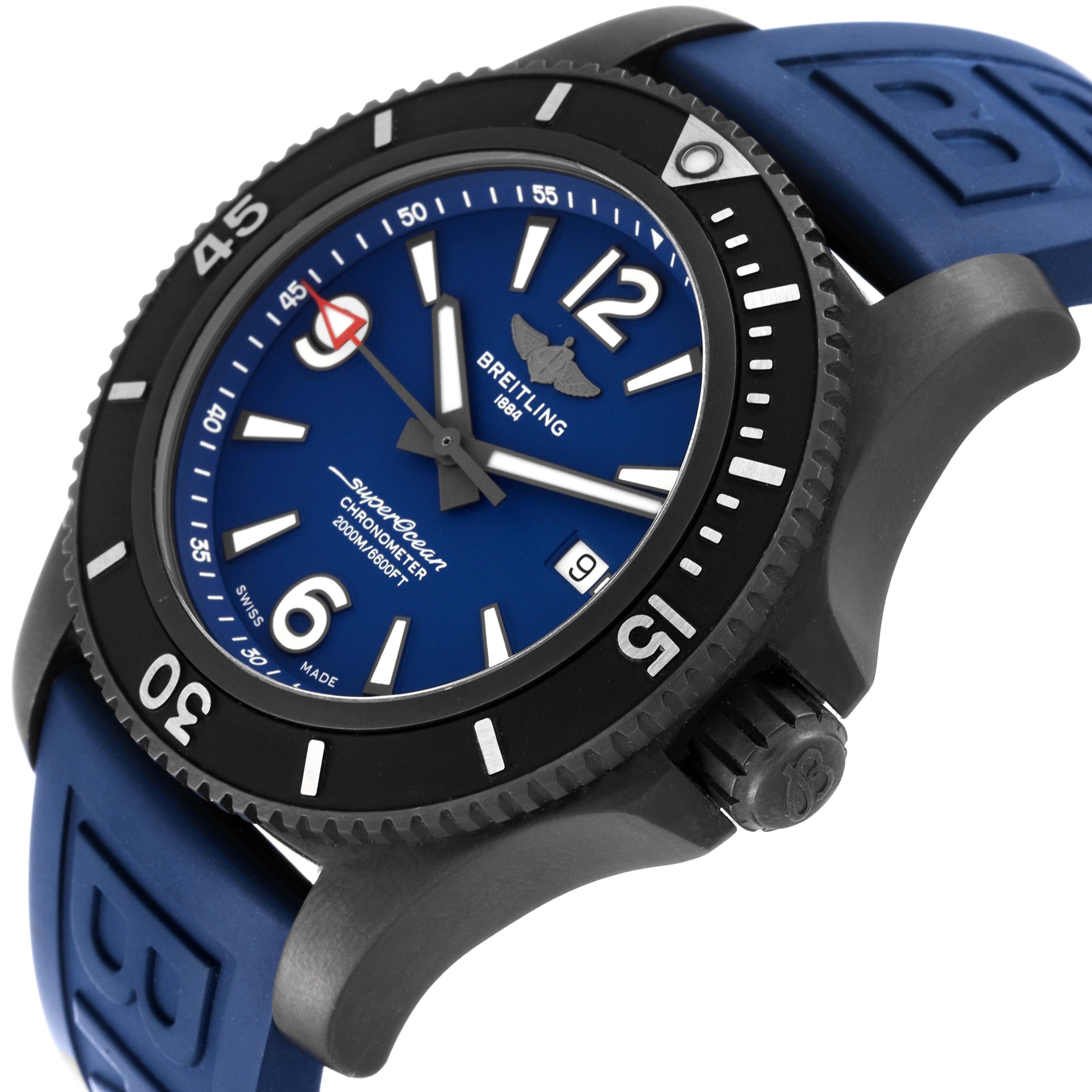 Breitling Superocean 46 blau Zifferblatt DLC Stahl Herrenuhr M17368 Box Karte 2